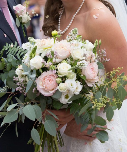 Bridalunstructured-with-trailing-&-Dahlia-&-spray-rose-&-Keira-garden-roses-Larkspur-Floral-Design-Florist-Cambridge-UK