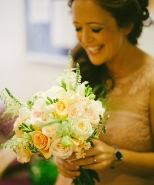 Peach-Bridal-Rustic-wedding bouquet-Larkspur-Floral-Design-UK