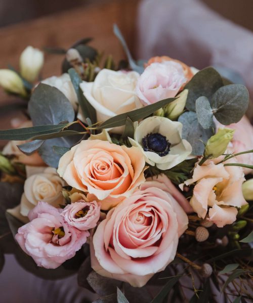 Pink-&-peach-bridal-bouquet-Larkspur-Floral-Design-Florist-Cambridge-UK