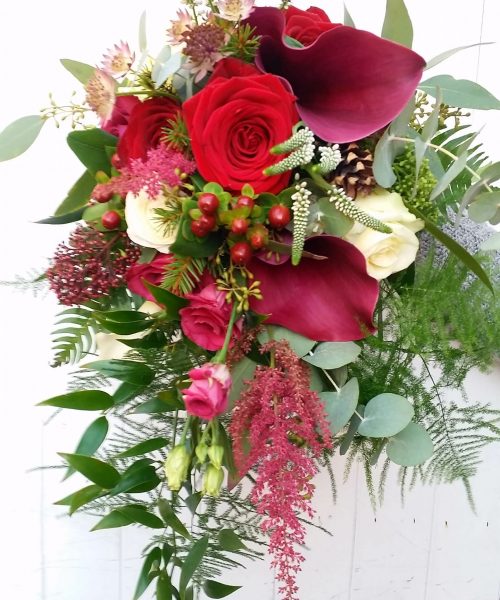 Winter-Trailing-Bouquet-Red-Calla-Lily-Larkspur-Floral-Design-Cambridge