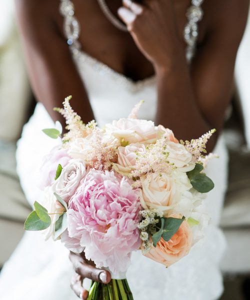 peony bridal bouquet pink peach old hall ely