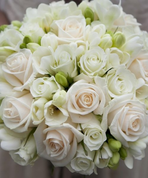 white-Classic-Rose-Freesia- bouquet-Larkspur-Floral-Design-Cambridge-UK